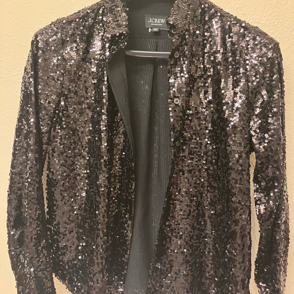 J. Crew Collection Black Sequin Jacket